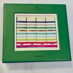 NWT Kate Spade New York Candy Stripe Eraser Set of 4